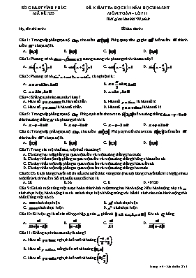 Đề kiểm tra học kì I môn Toán  Lớp 11 (Mã đề 4253)